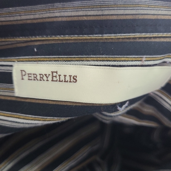 Perry Ellis Men's Multicolor Formal/Career Long Sleeves Dress Shirt Size Medium - Picture 4 of 4